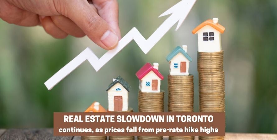 Real estate slowdown in Toronto, Vancouver continues, as prices fall from pre-rate hike highs